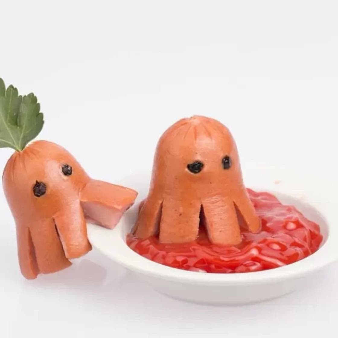 Salchipulpos en Cama de Papas