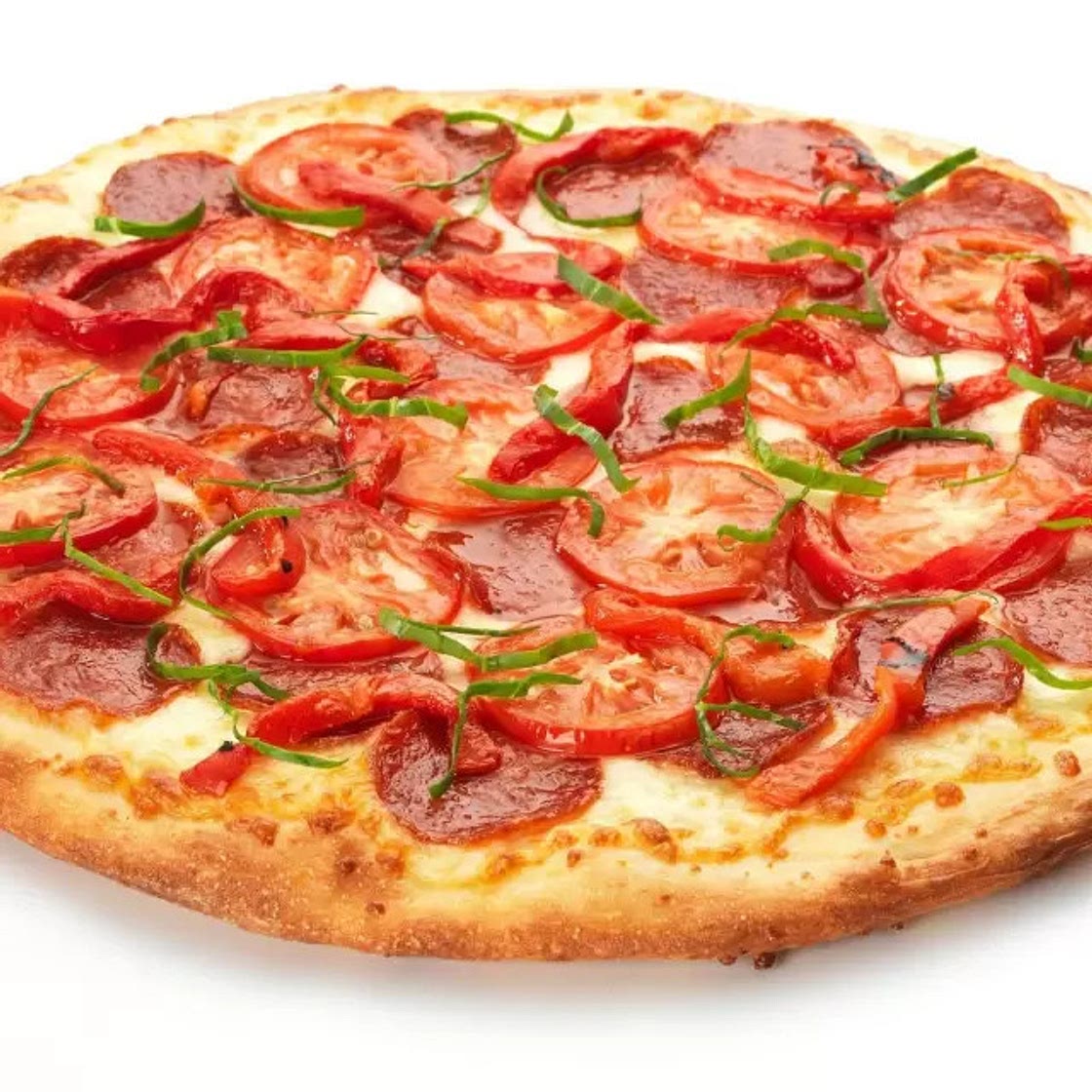 Pizza con Tocino y Tomate