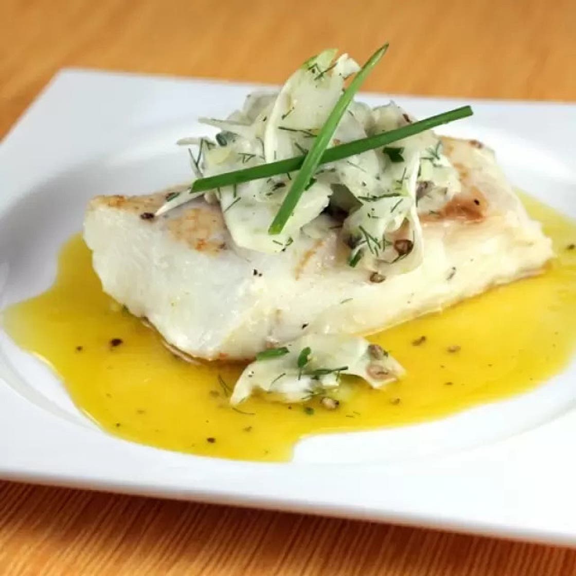 Filete de Pescado con Salsa de Cítricos con Jengibre