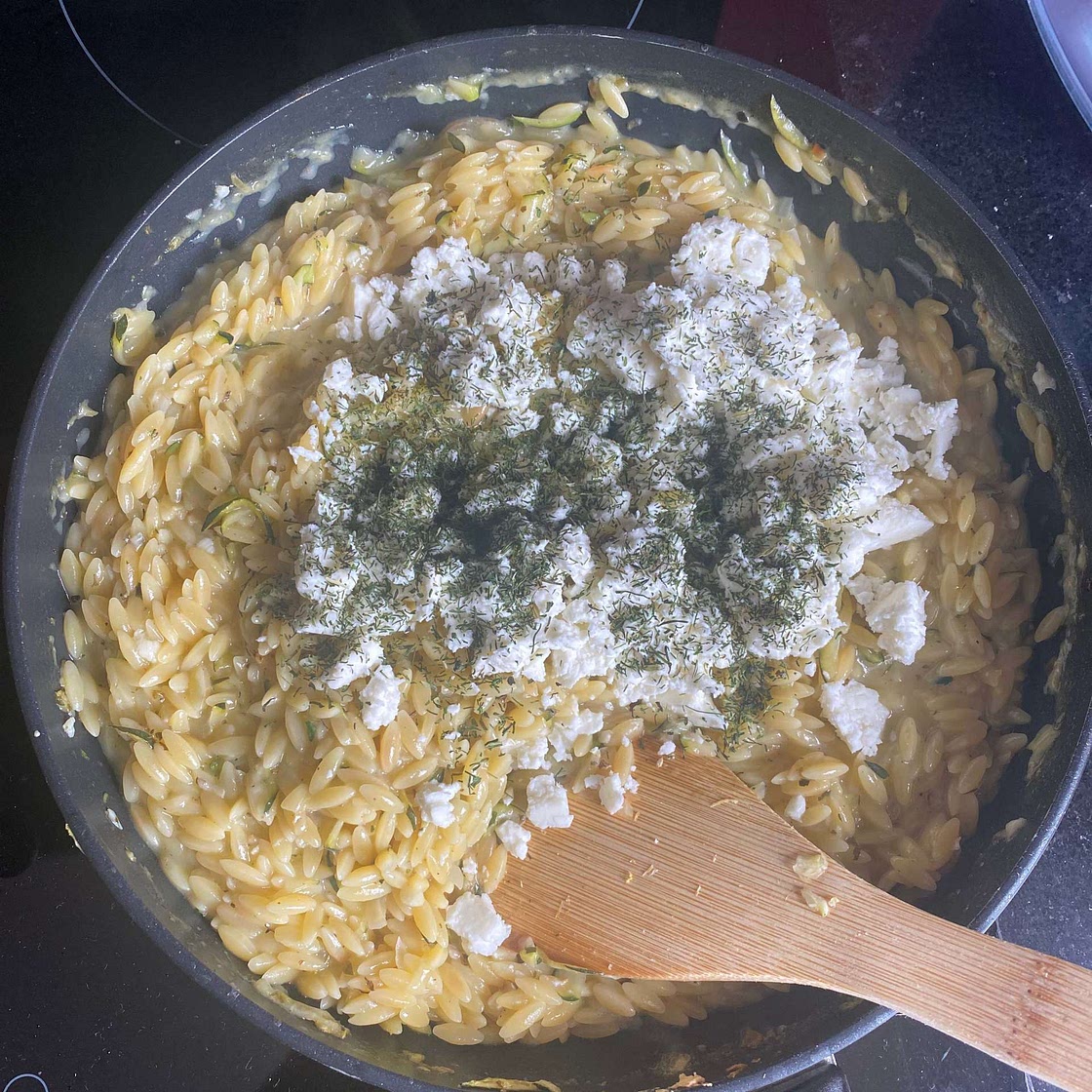 Creamy Lemon Feta Zucchini Orzo