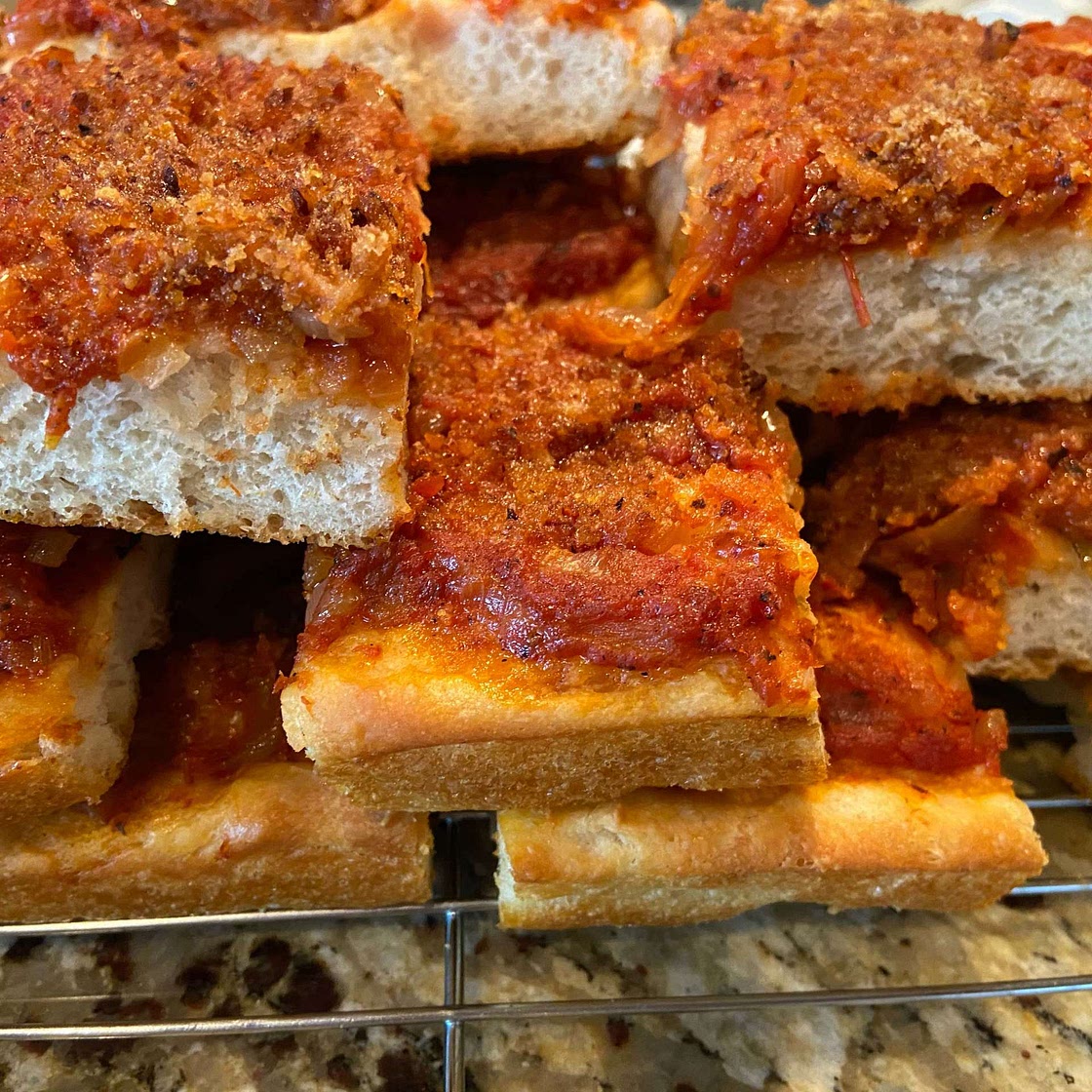 Sfincione = Sicilian Pizza Made With a Focaccia-Like Dough