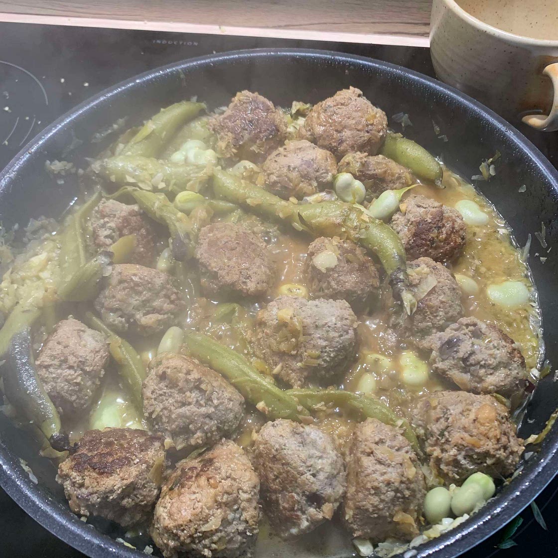 Beef meatballs with fava beans & lemon