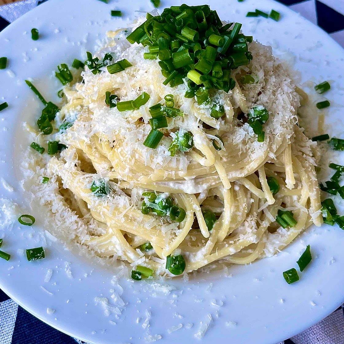 Creamy Cheesy High protein Spaghetti