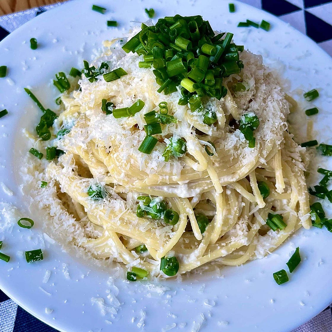 Creamy Cheesy High protein Spaghetti