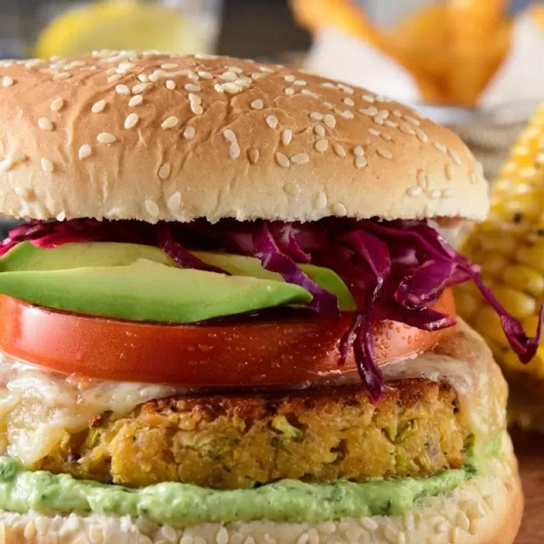 Hamburguesa Vegetariana con Bits de Coliflor y Brócoli