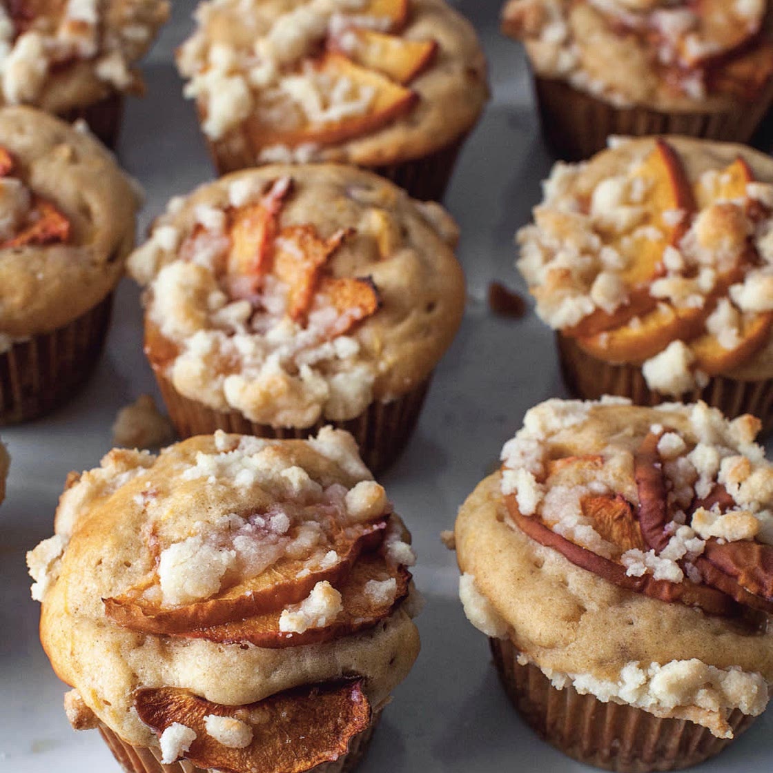 Peach Crumb Muffins