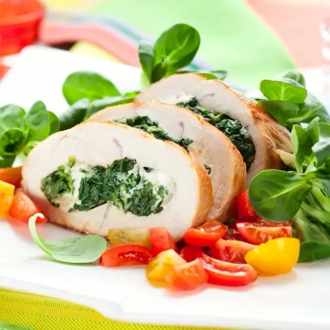 Pechuga de Pavo Rellena de Espinaca y Pimiento