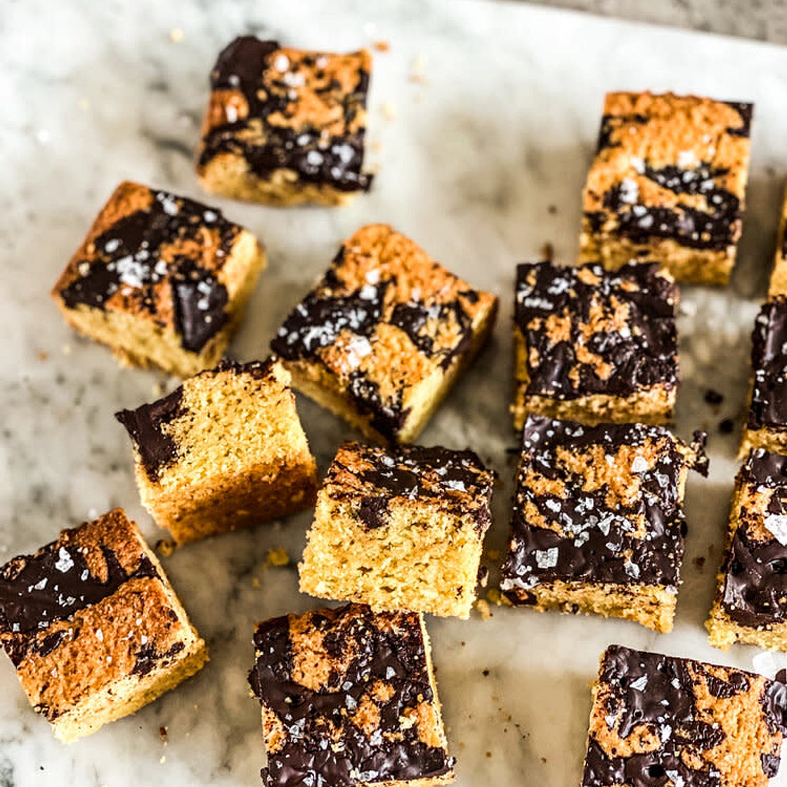 Salted Choc Chunk Brown Butter Blondies