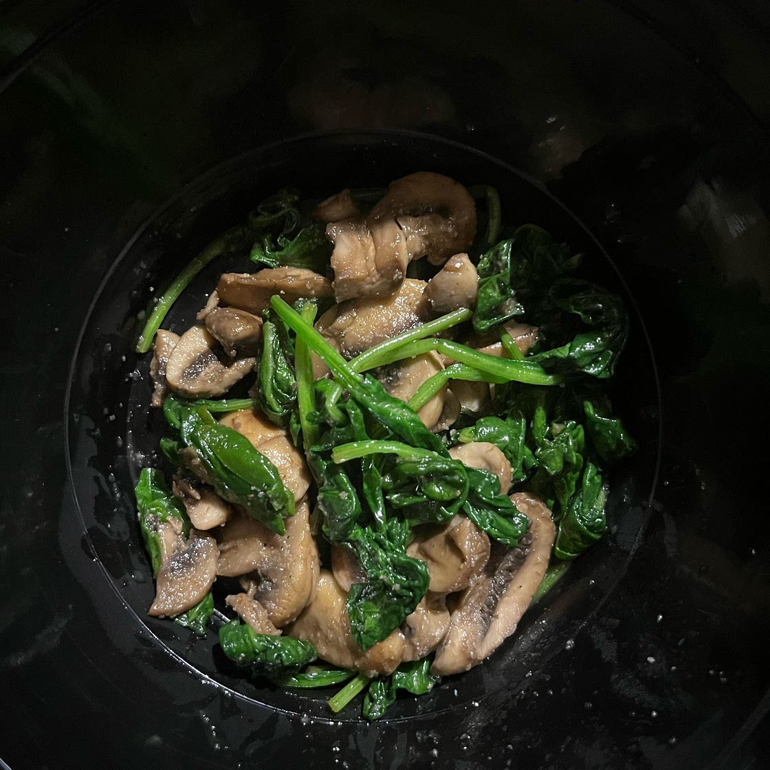 Mushroom and spinach saute