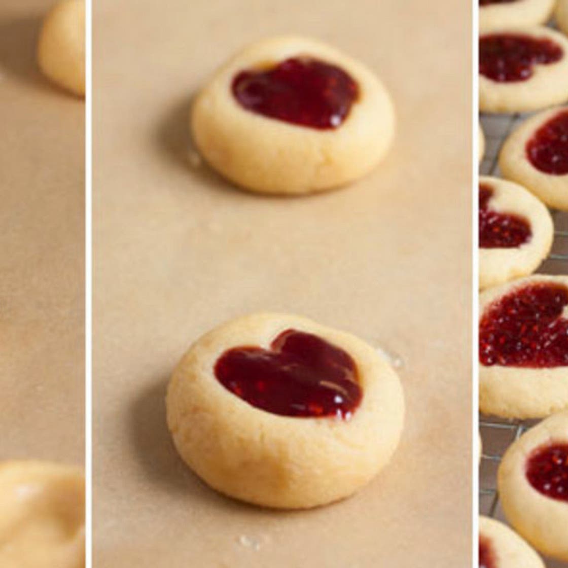 Cornmeal Cookies with Jam Hearts