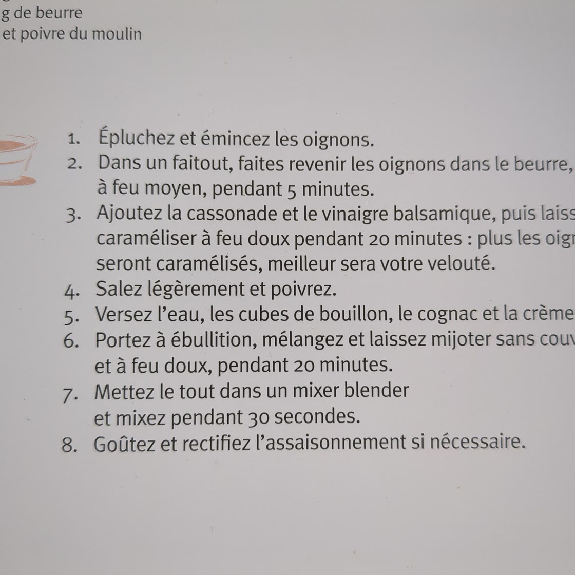 Velouté d'oignons caramélisés