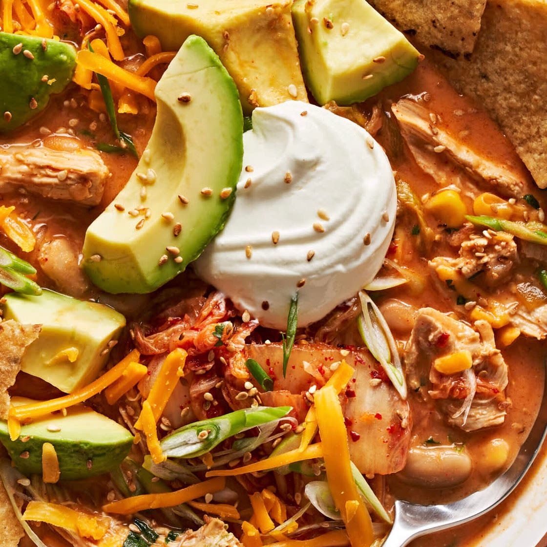 Creamy Gochujang White Chicken Chili