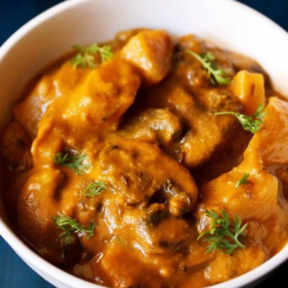Aloo mushroom curry 