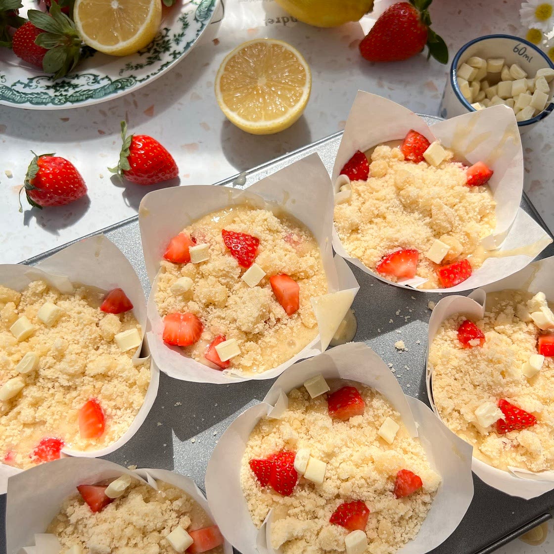 Strawberry White Choc Muffins 