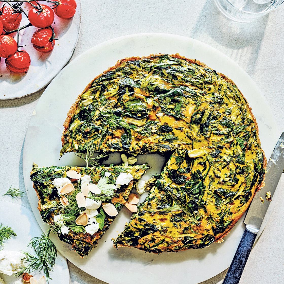 Baked courgette and herb frittata recipe