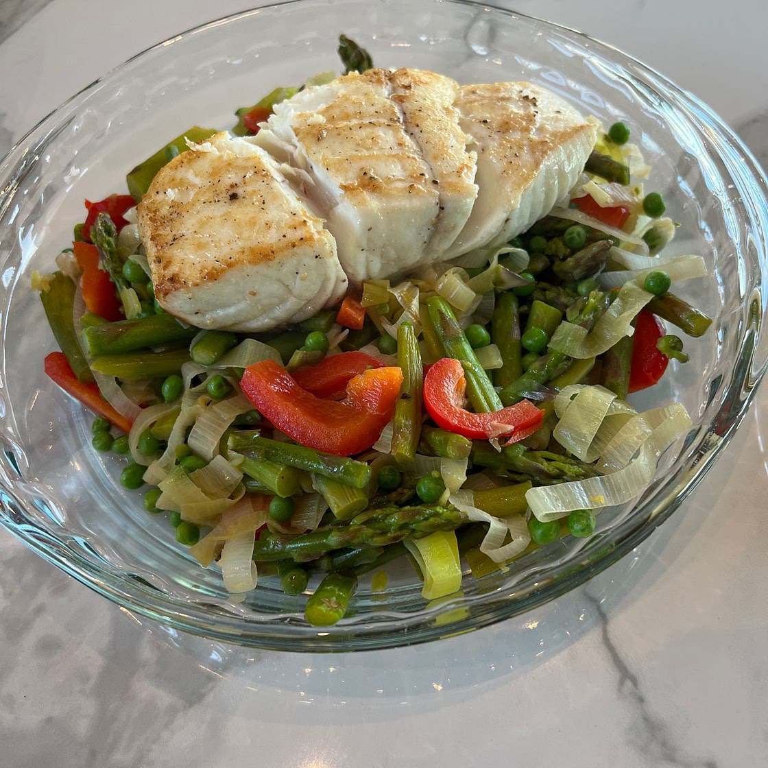 Pan-Seared Halibut With Spring Vegetables