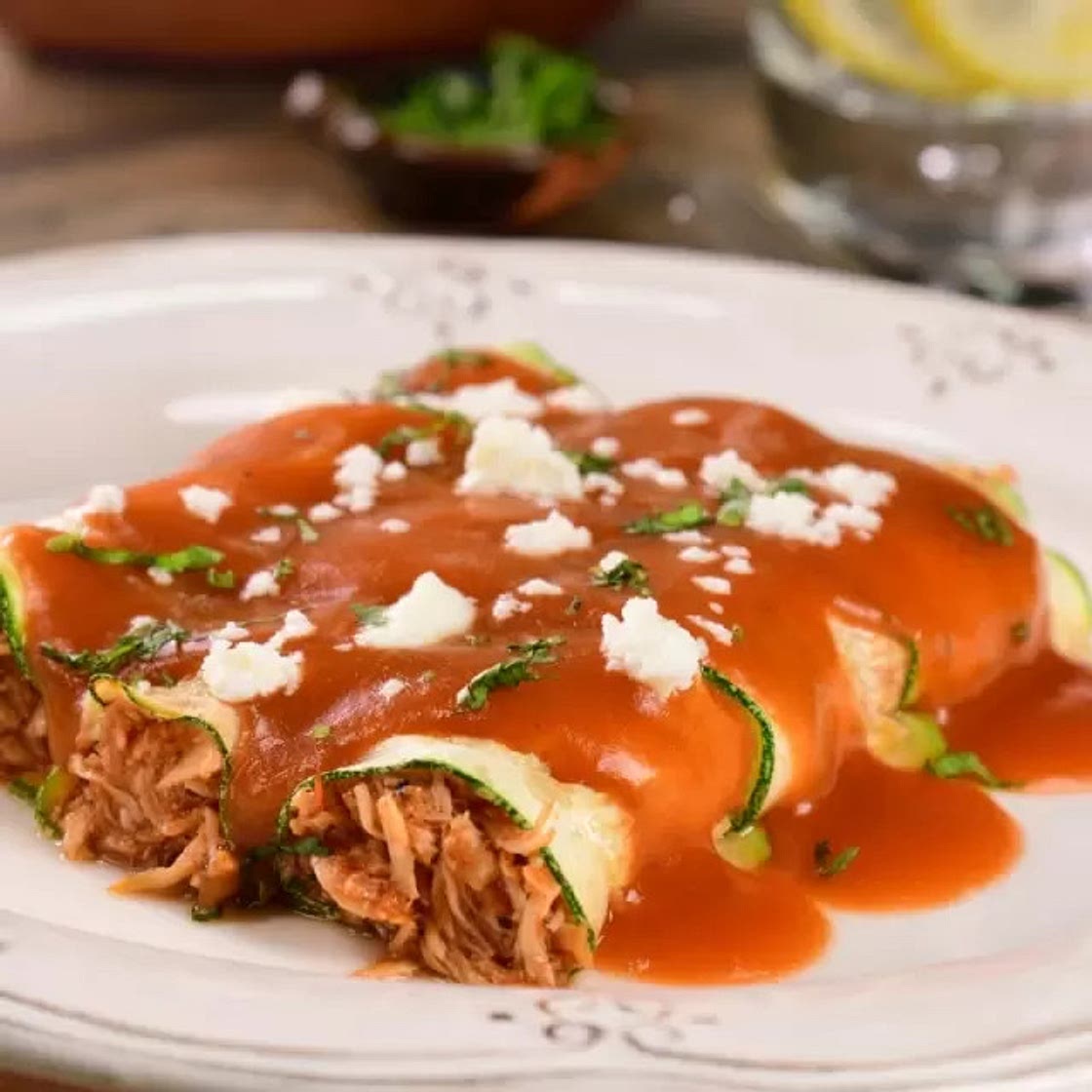 Enchiladas de Calabaza con Pollo