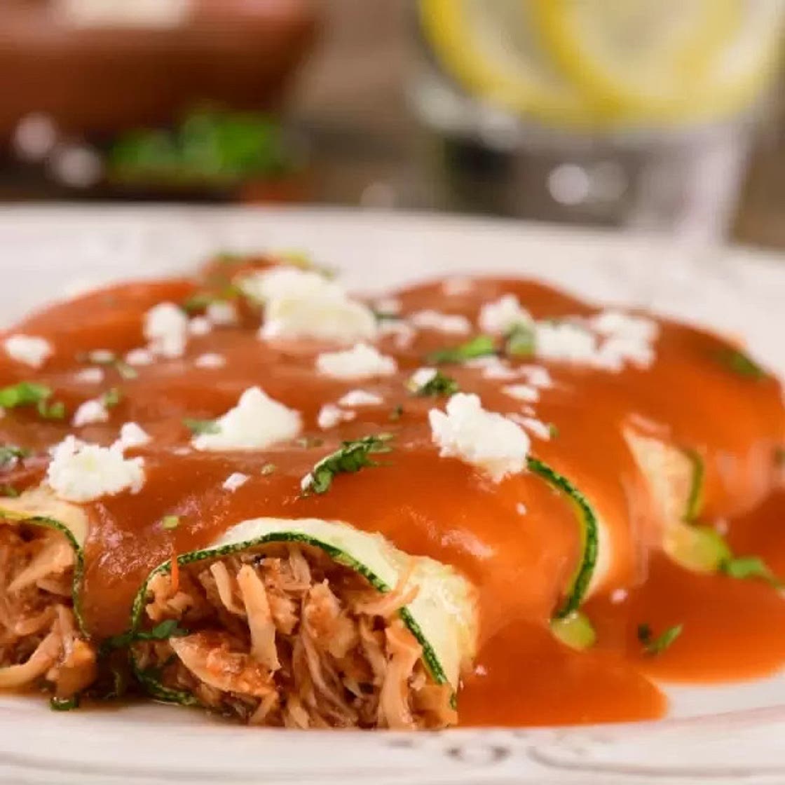 Enchiladas de Calabaza con Pollo