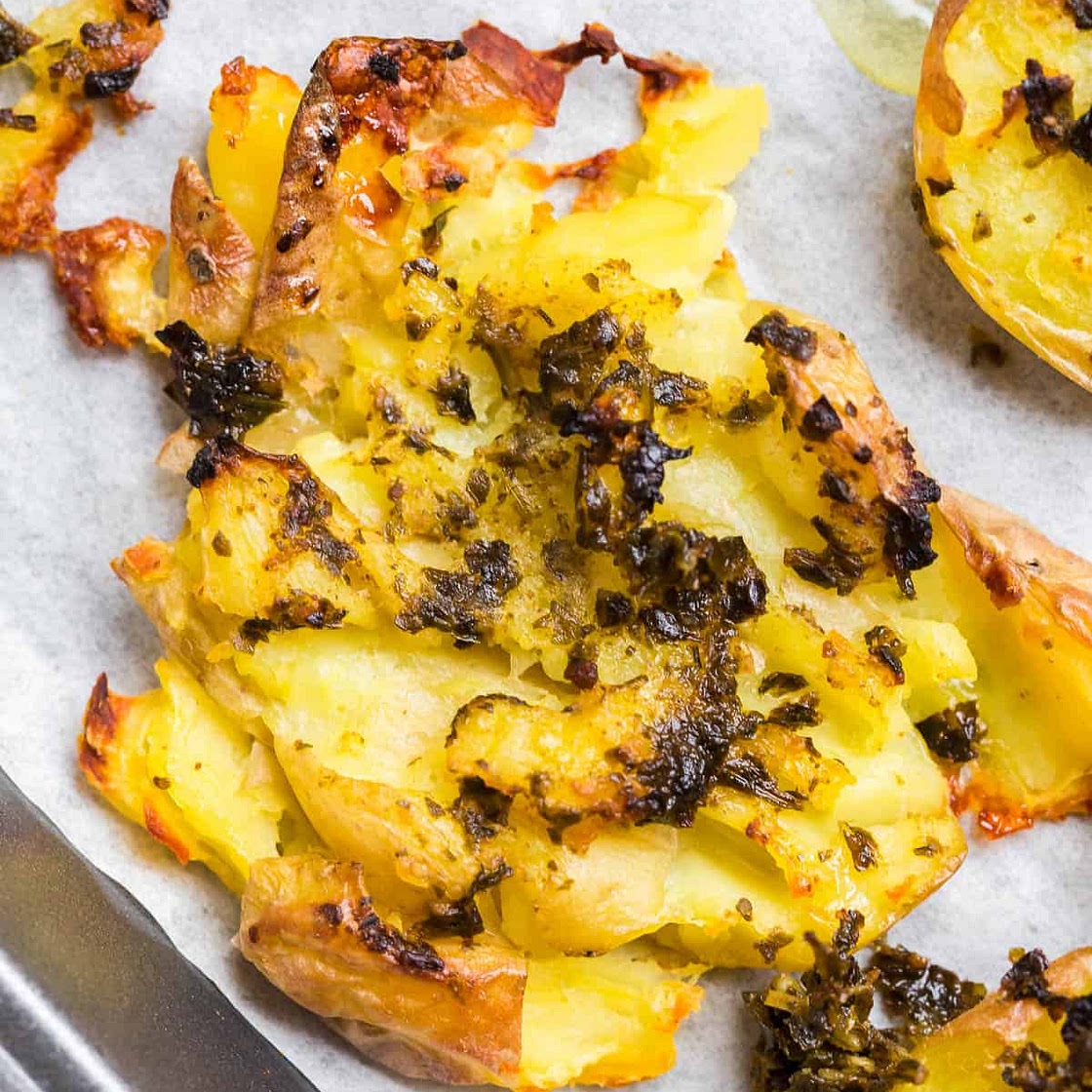 Pesto Smashed Potatoes