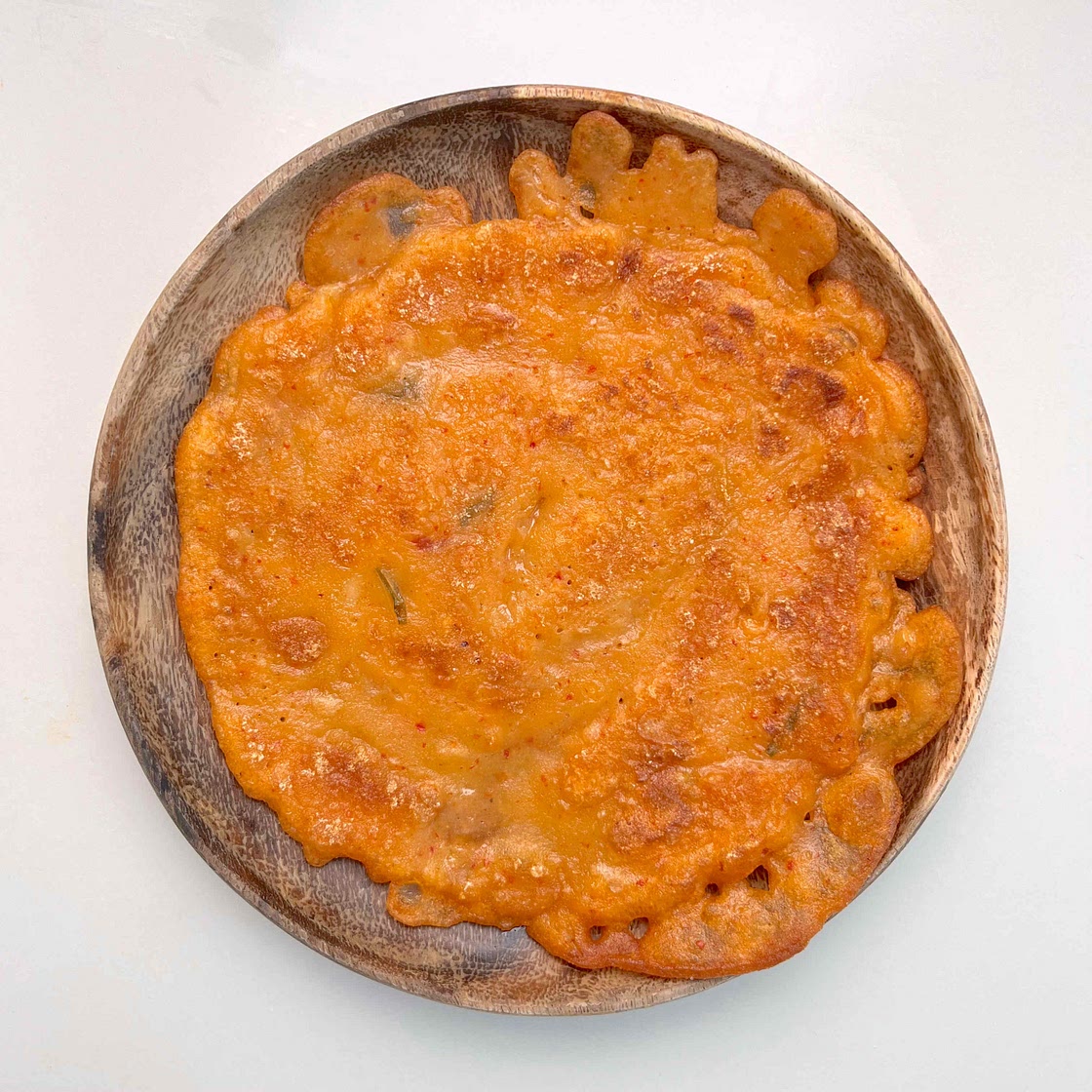 Kimchi juice jeon (Korean pancake)