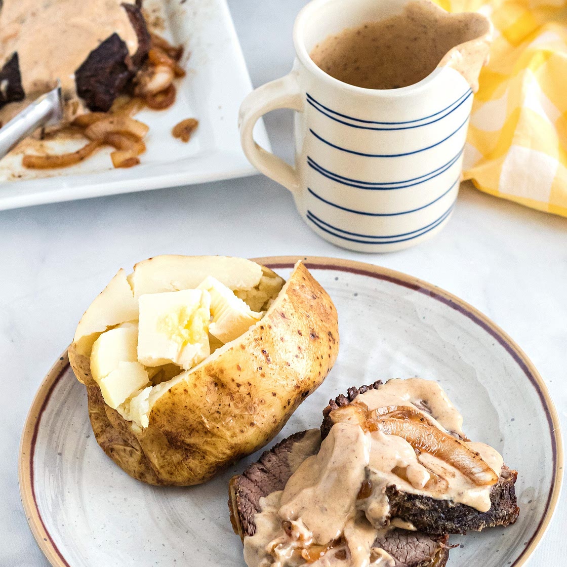 Crock Pot Roast Beef with Sour Cream Gravy