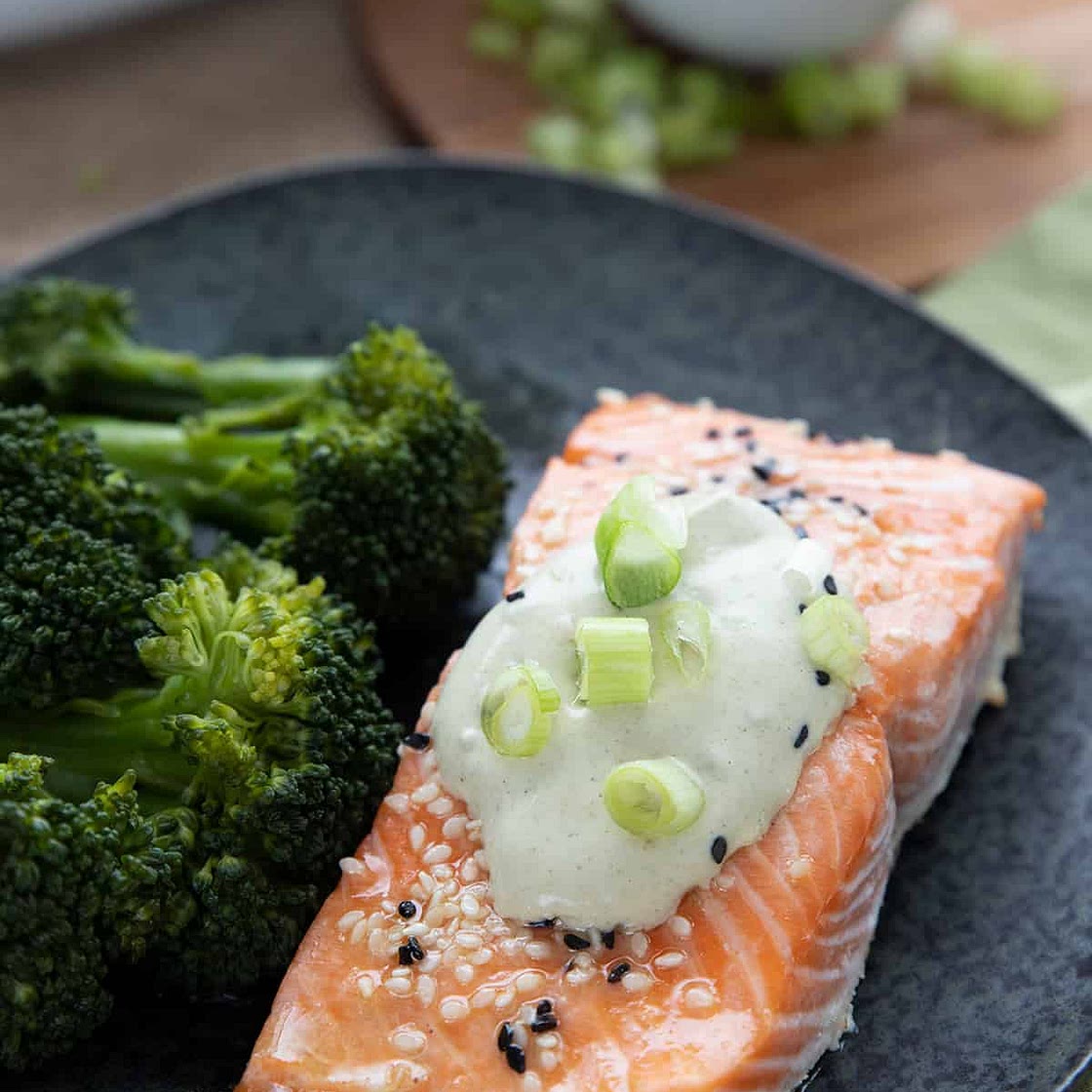 Roasted Salmon with Wasabi Mayonnaise