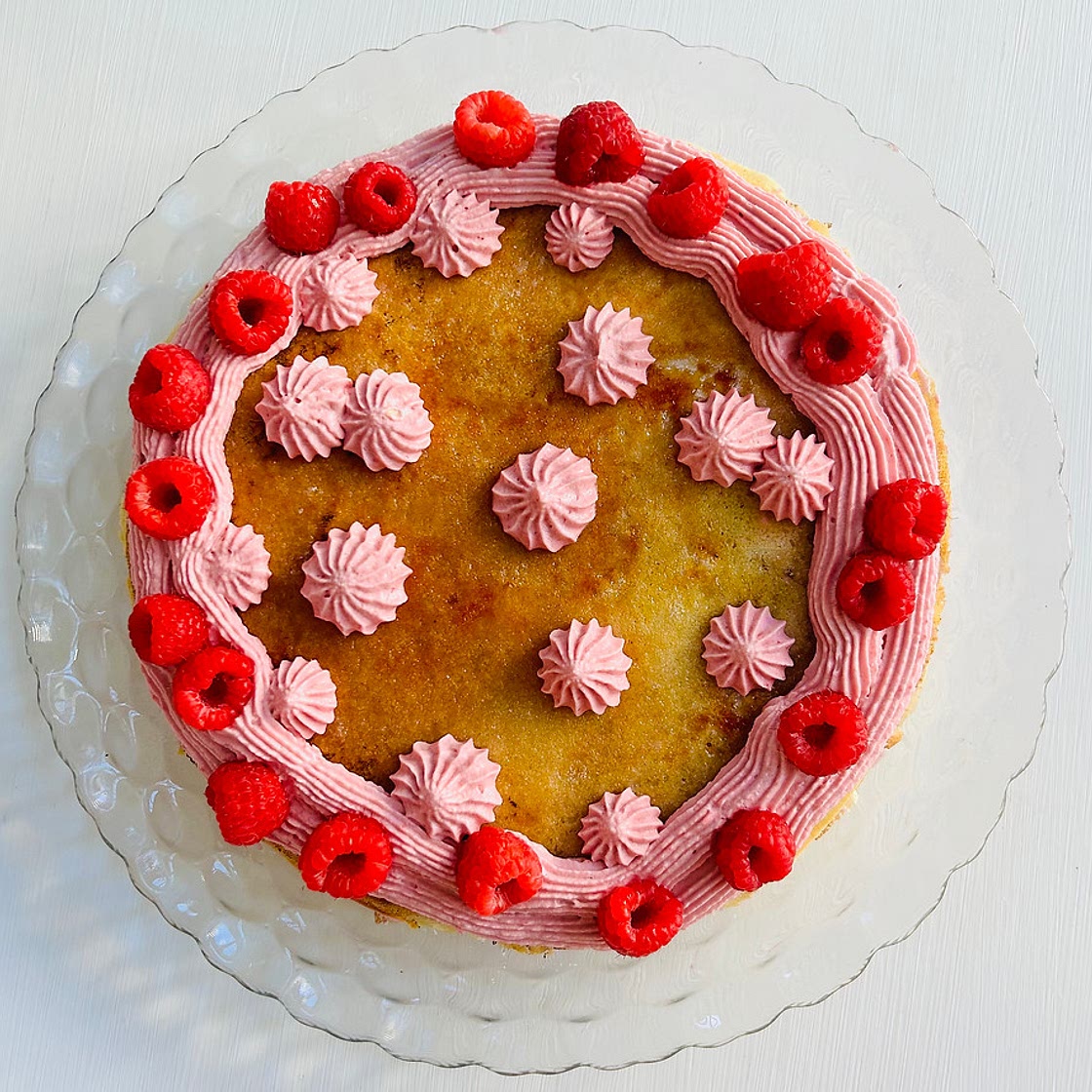 Raspberry Mille Crepe Cake