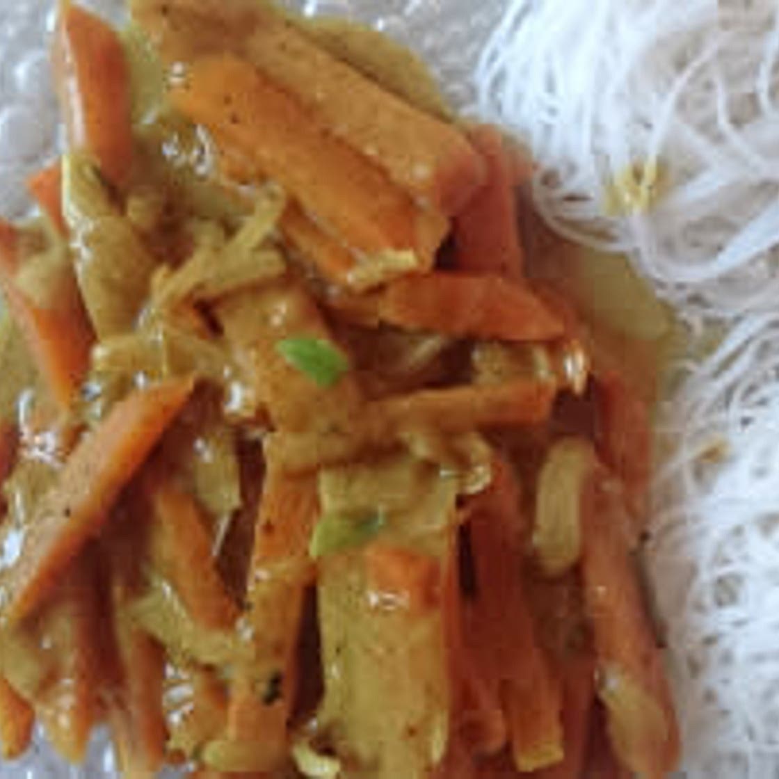 Nouilles curry coco patates douces