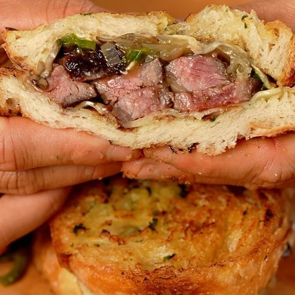 Texas toast steak sandwich