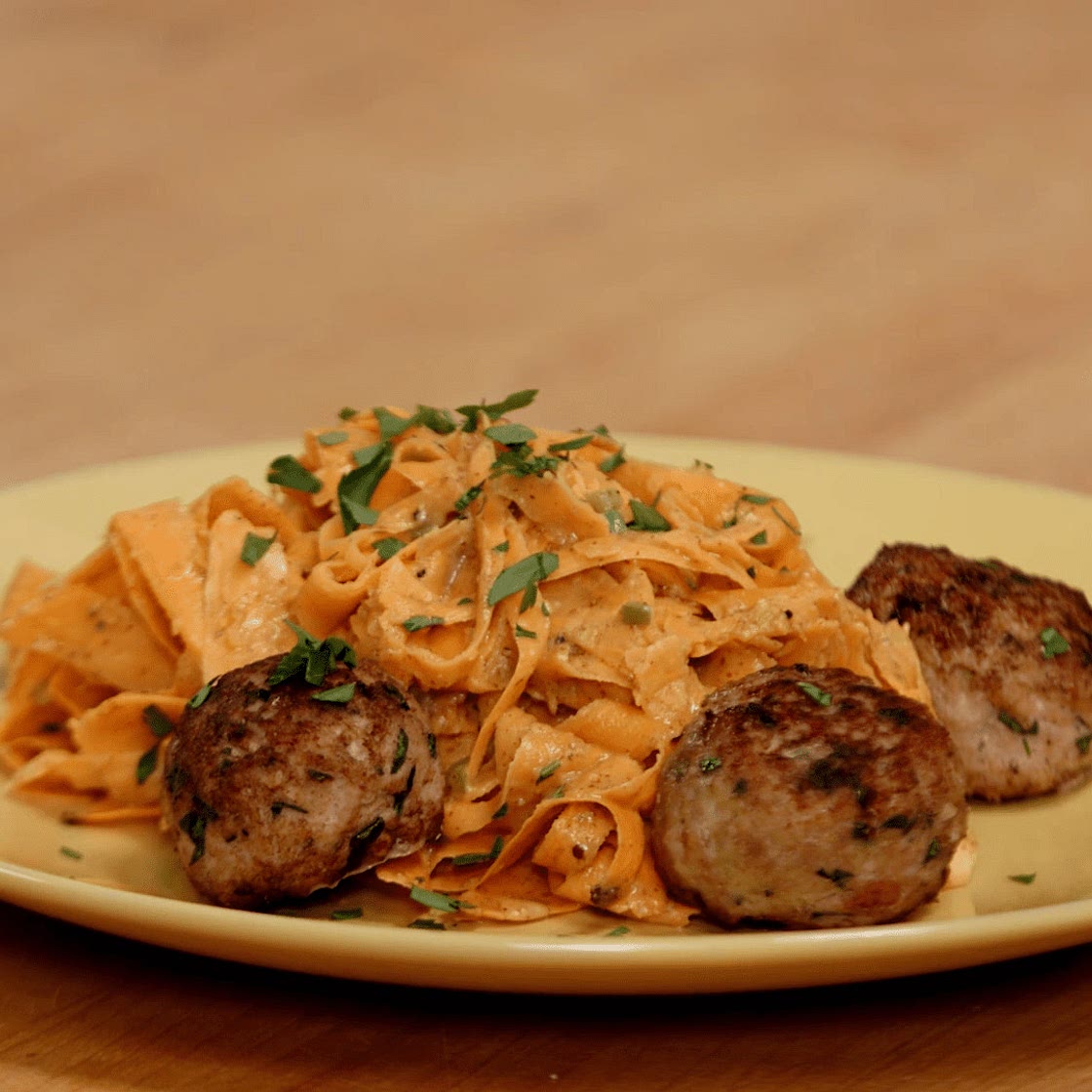 Sweet Potato Noodles & Turkey Meatballs