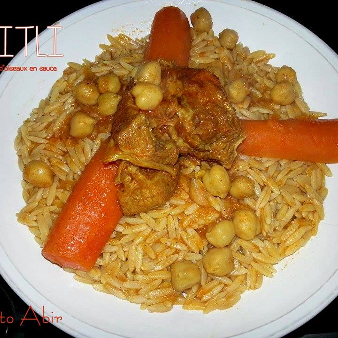 Tlitli, pates algerienne en sauce rouge (viande et pois chiches)