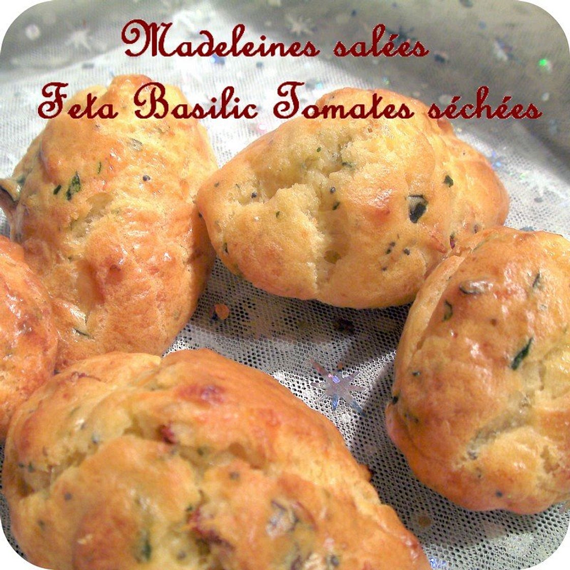 Madeleines feta tomates confites {recette festive salée}