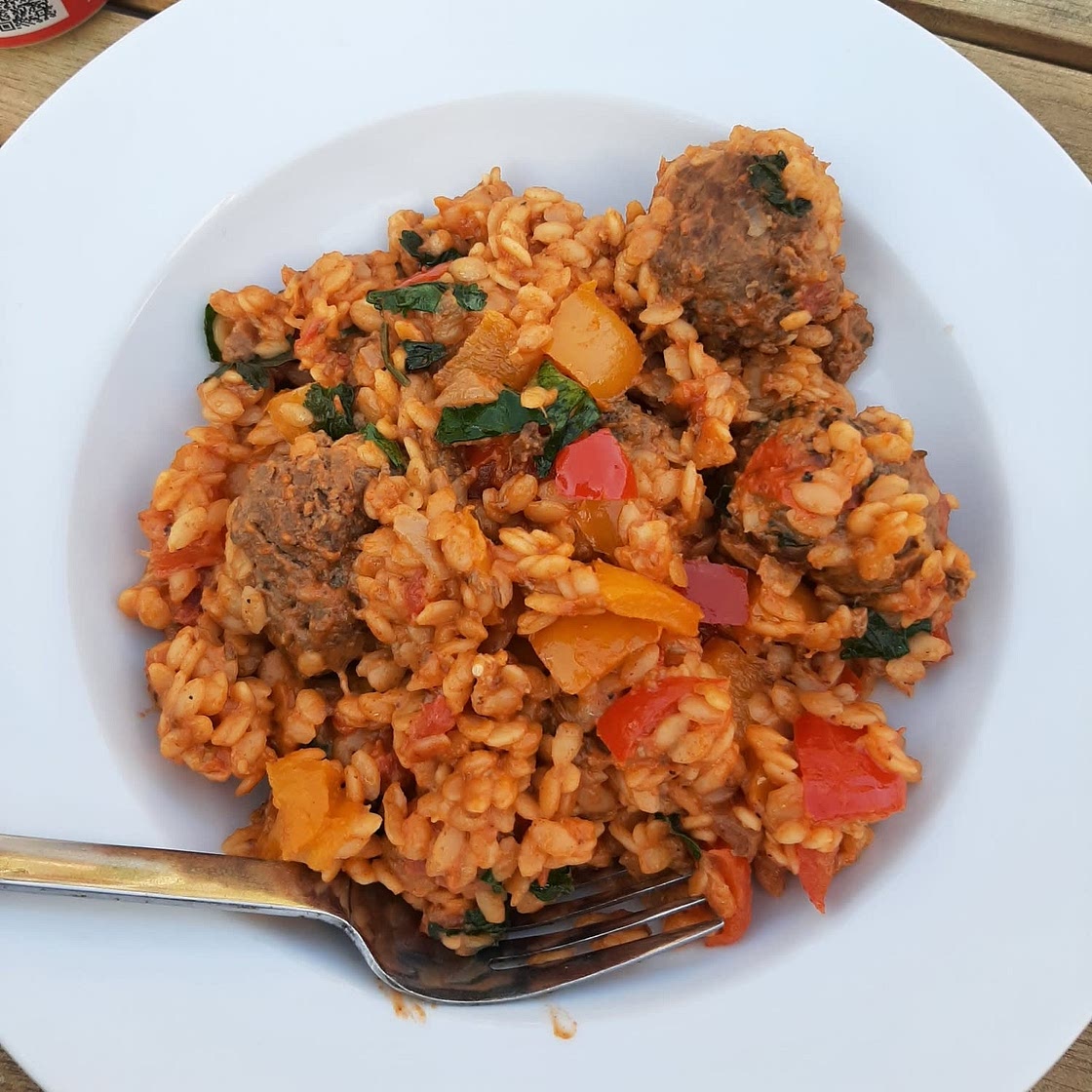 Chilli Meatball Orzo | Slimming & Weight Watchers Friendly