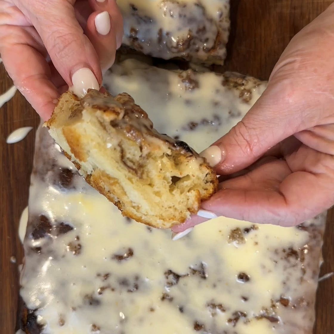 Cinnamon Buns Focaccia Bread with Sweet Icing