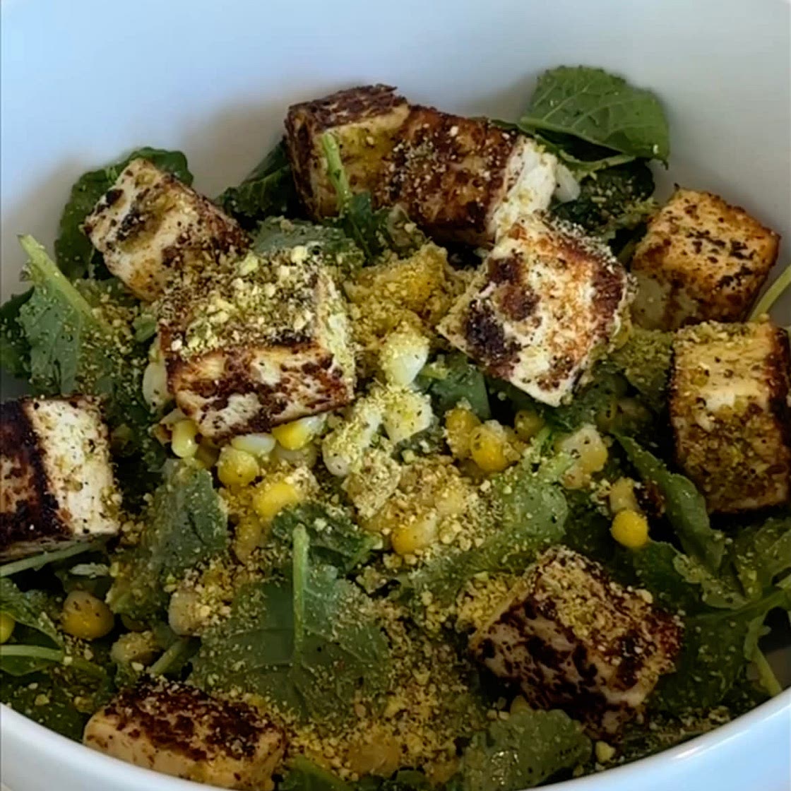 Pistachio Crusted Tofu Salad