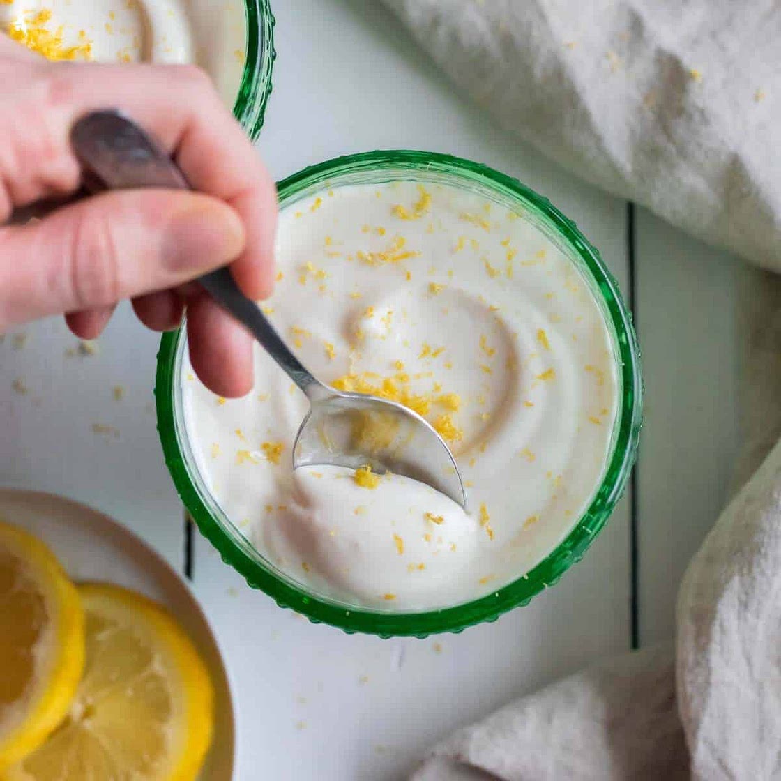 Whipped Cottage Cheese Lemon Mousse