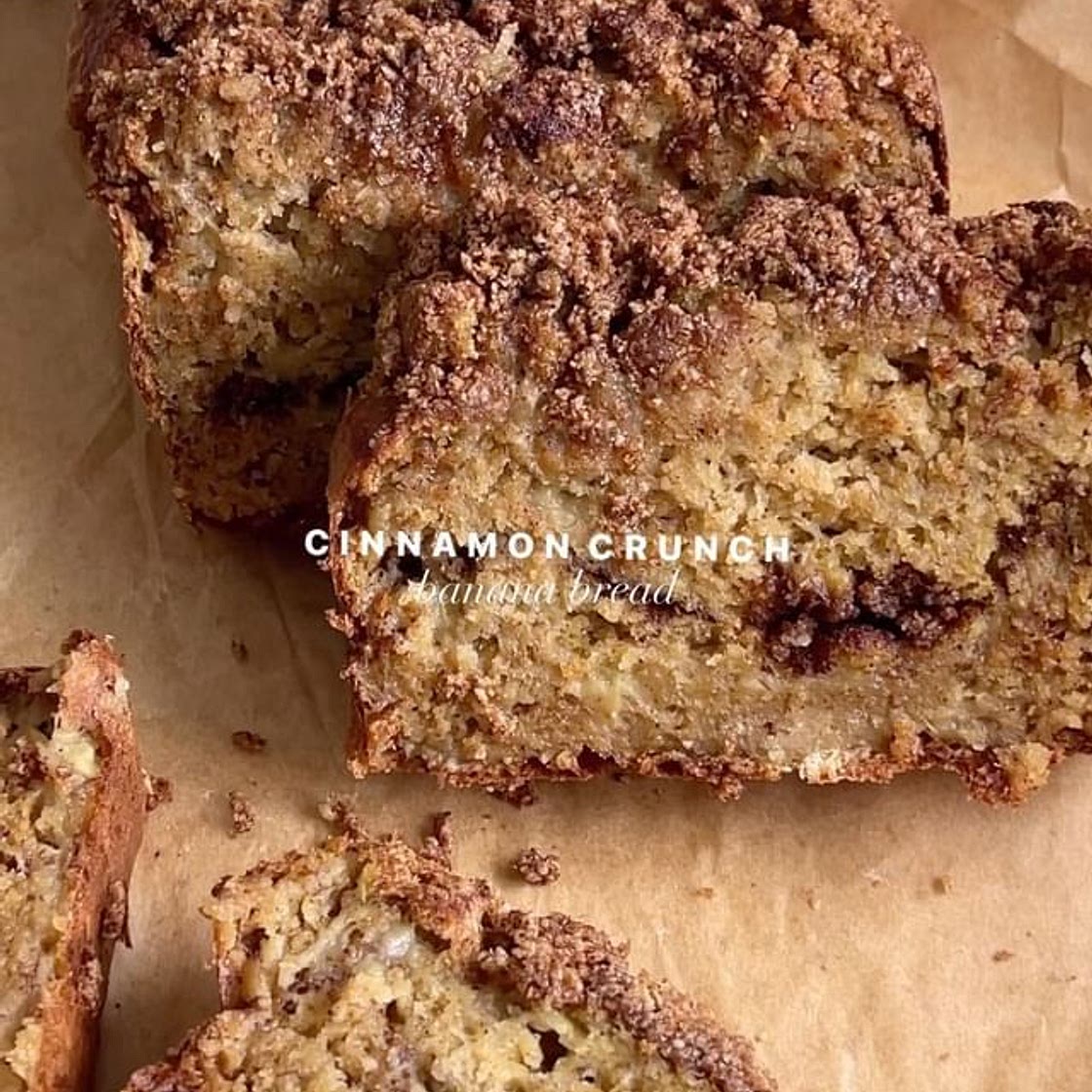 HEALTHY cinnamon crunch banana bread