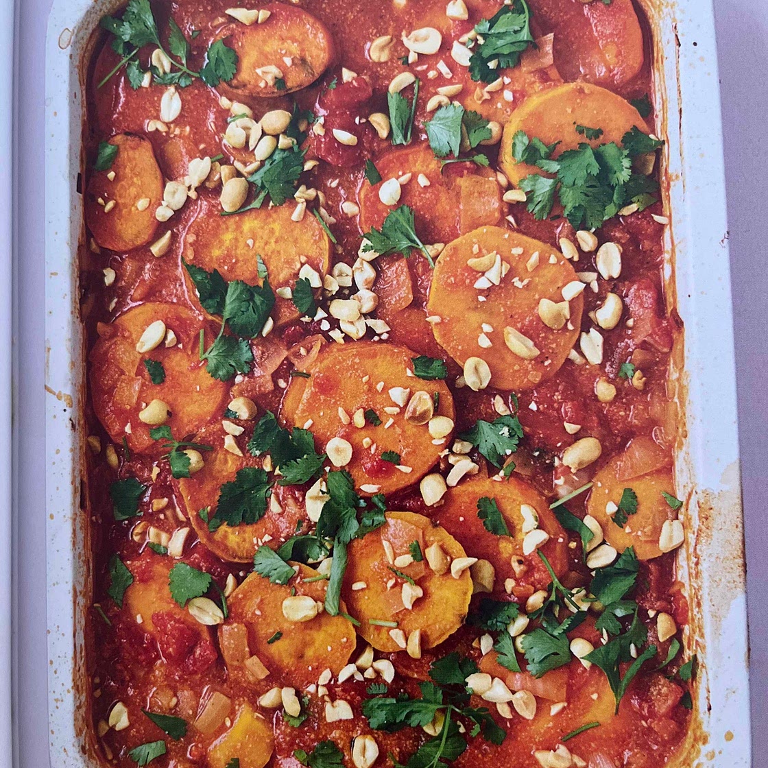 Groundnut stew: sweet potato in a peanut and tomato sauce