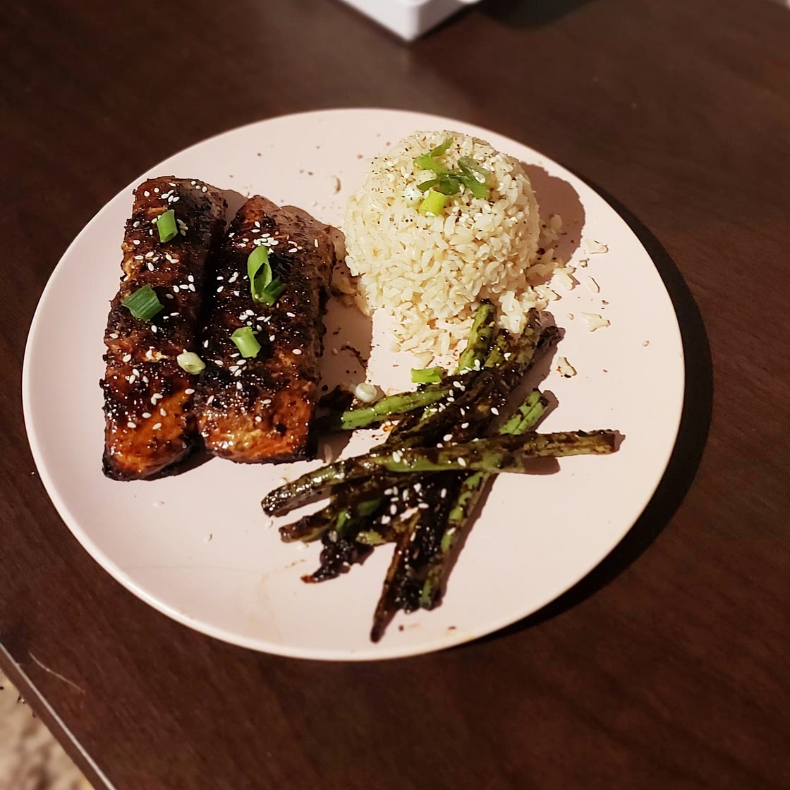 Teriyaki Salmon & Garlic Green Beans