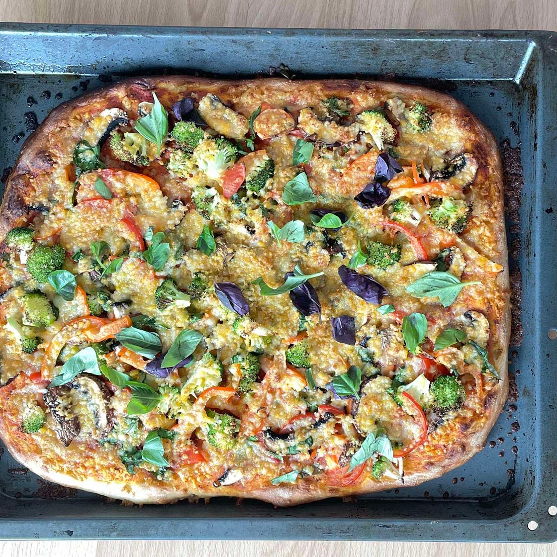 Gemüsepizza: 1 Blech