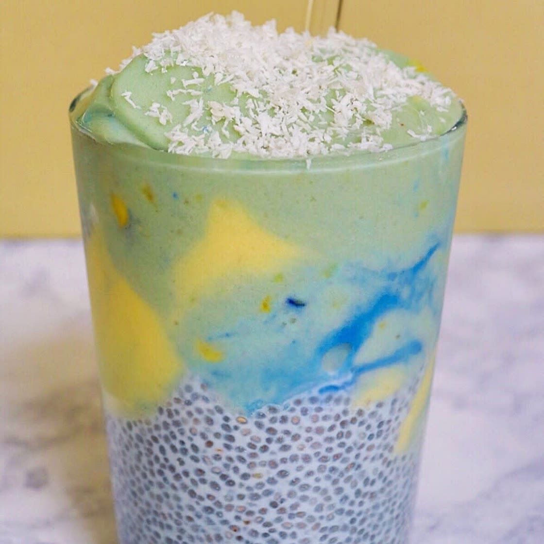 Tropical Mermaid Smoothie & Chia Seed Parfait