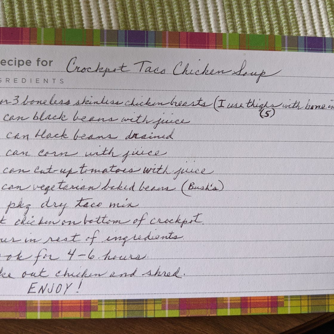 Crockpot Taco Chicken Soup