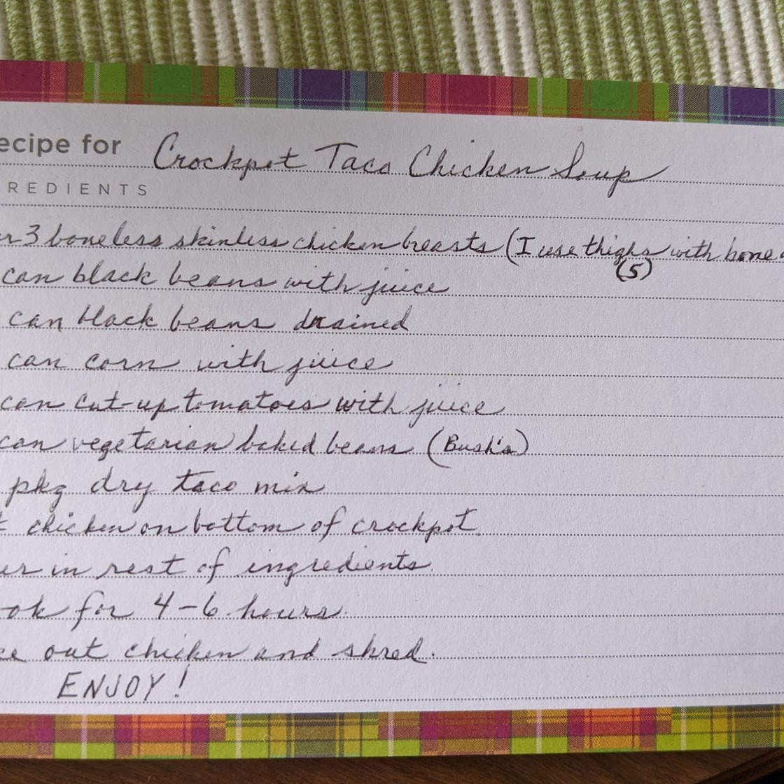 Crockpot Taco Chicken Soup