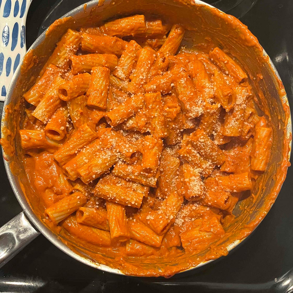 Spicy vodka rigatoni 