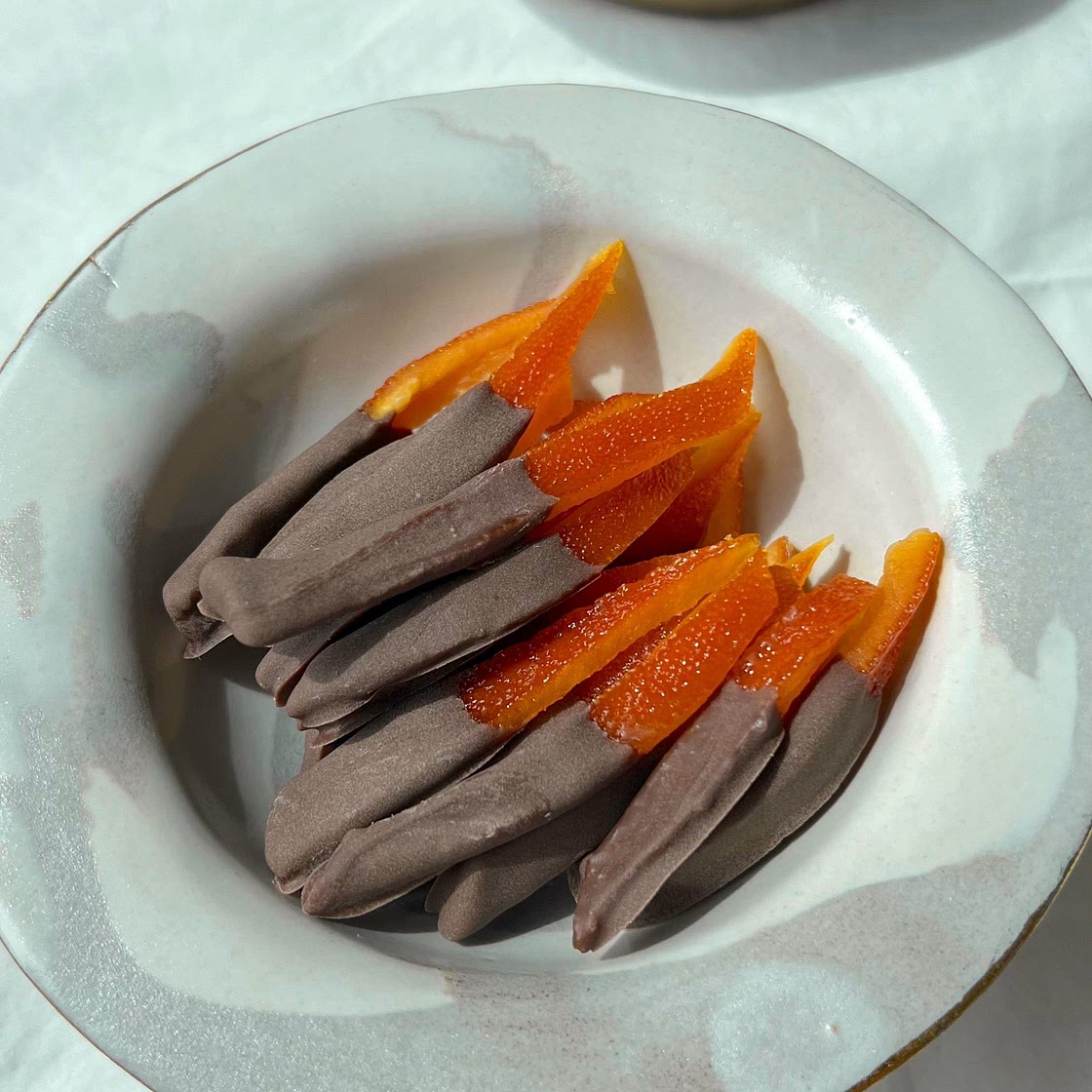 Orangettes: Candied Orange peel 🍊🍫🤍✨