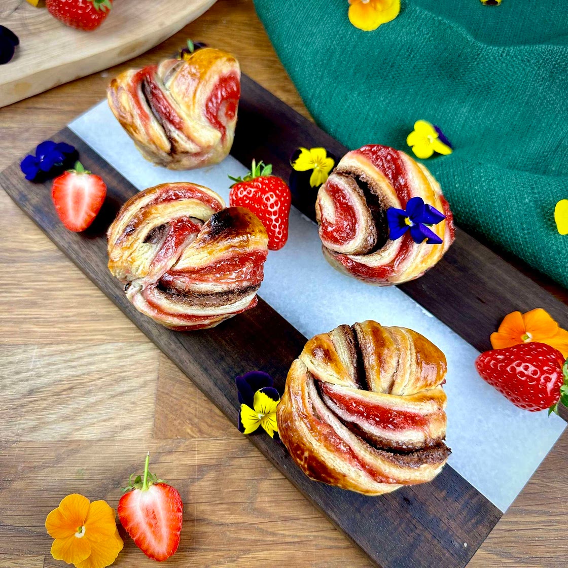 Strawberry Nutella Swirls