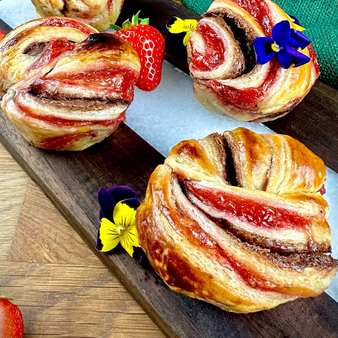 Strawberry Nutella Swirls