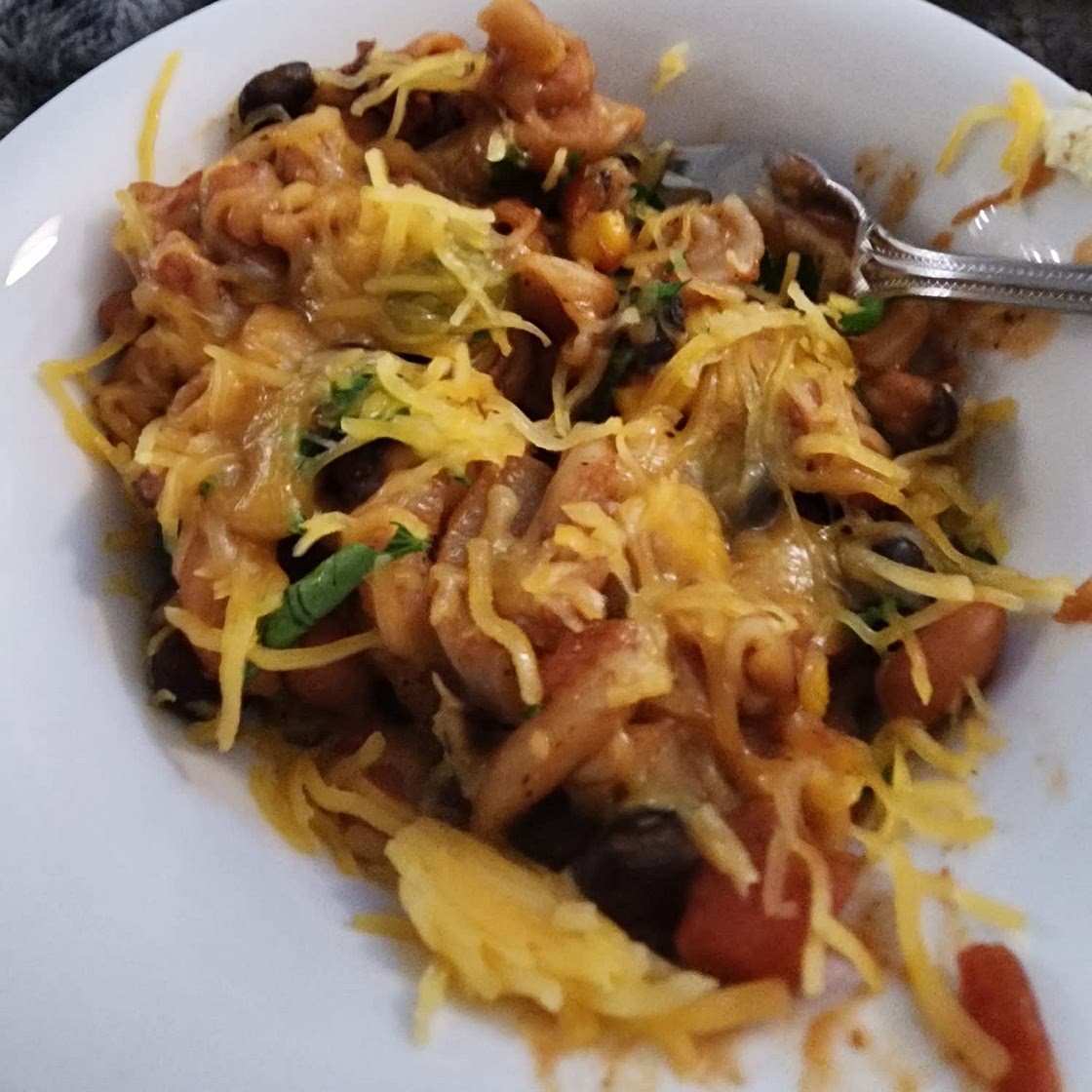 One Pot Cheesy Vegetarian Chili Mac