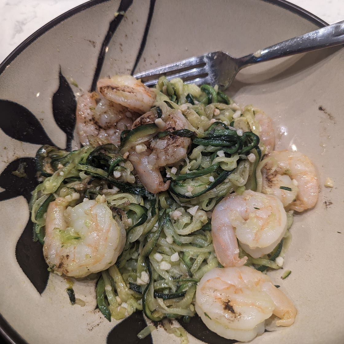Shrimp Scampi over Zucchini Noodles