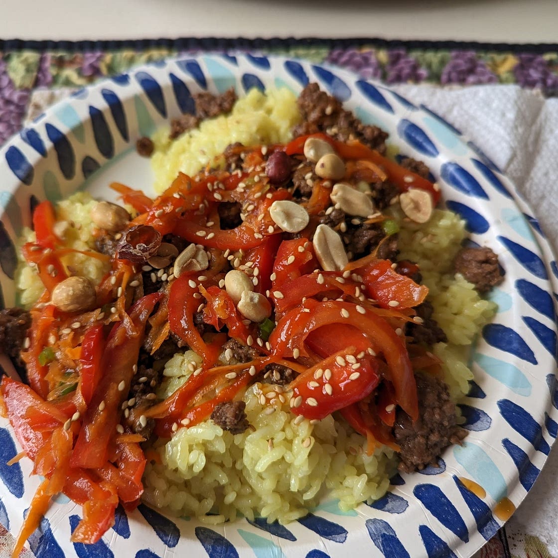 20 Minute Thai Basil Beef and Lemongrass Rice Bowls